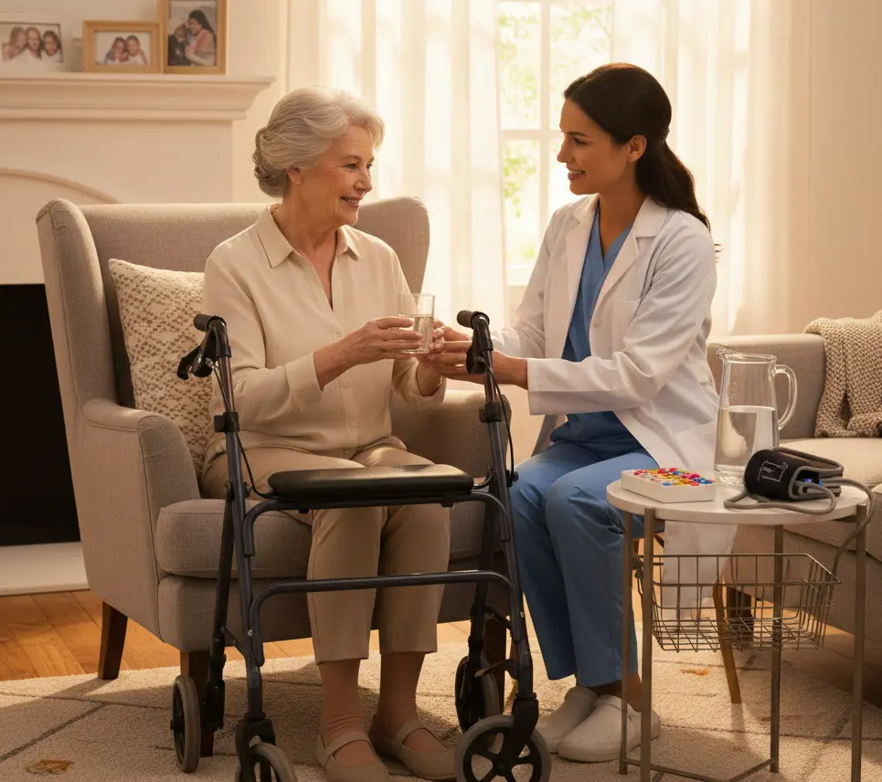 Family selecting safe and reliable at home health aid