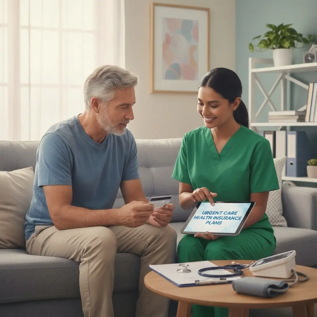 Patient receiving urgent care consultation covered by health insurance.