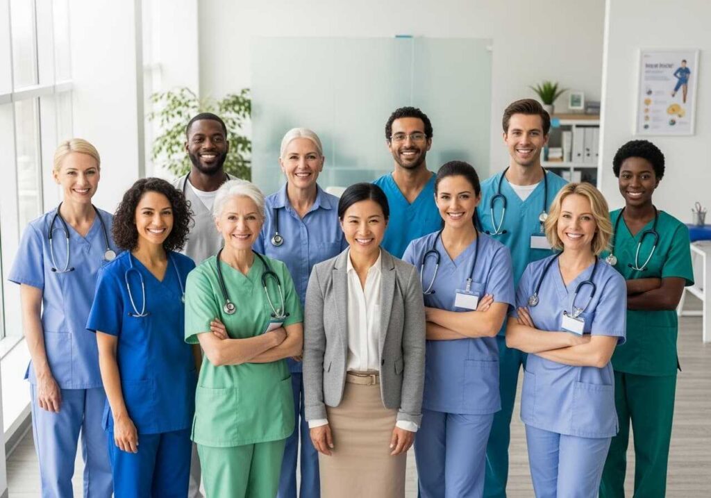 Skilled nurse providing compassionate intermittent care.