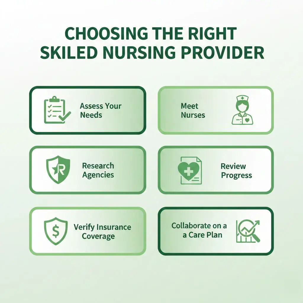Family choosing a skilled nursing in home care provider for a patient.