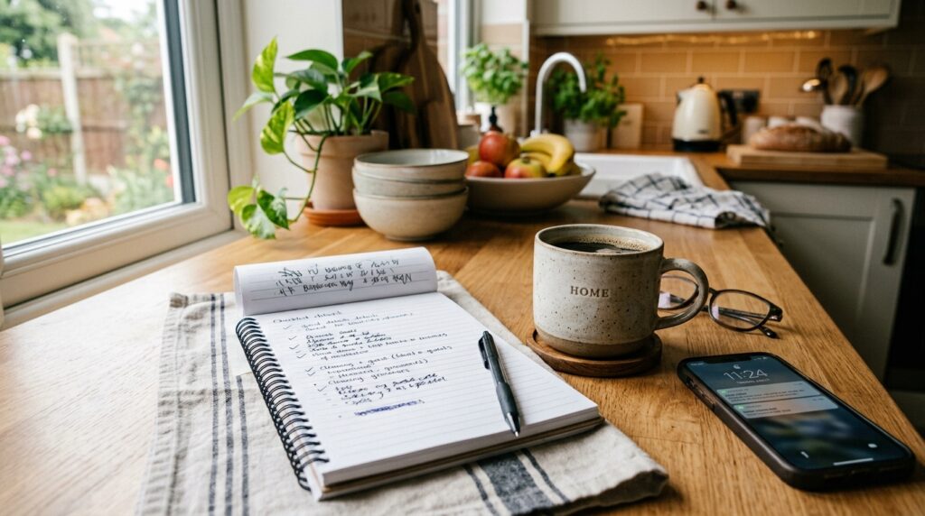 Checklist notepad for preparing for a first home health visit
